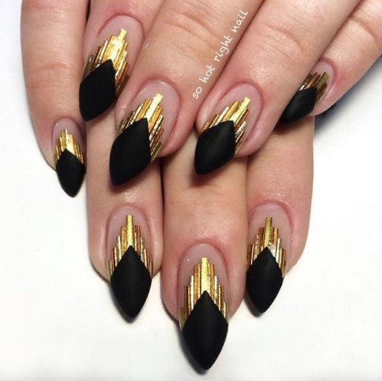 Gold Chrome Lines with Black V Tips