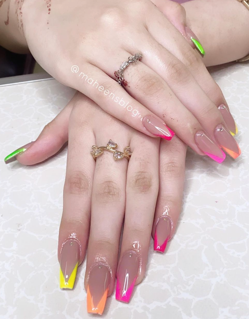 Neon French Tips