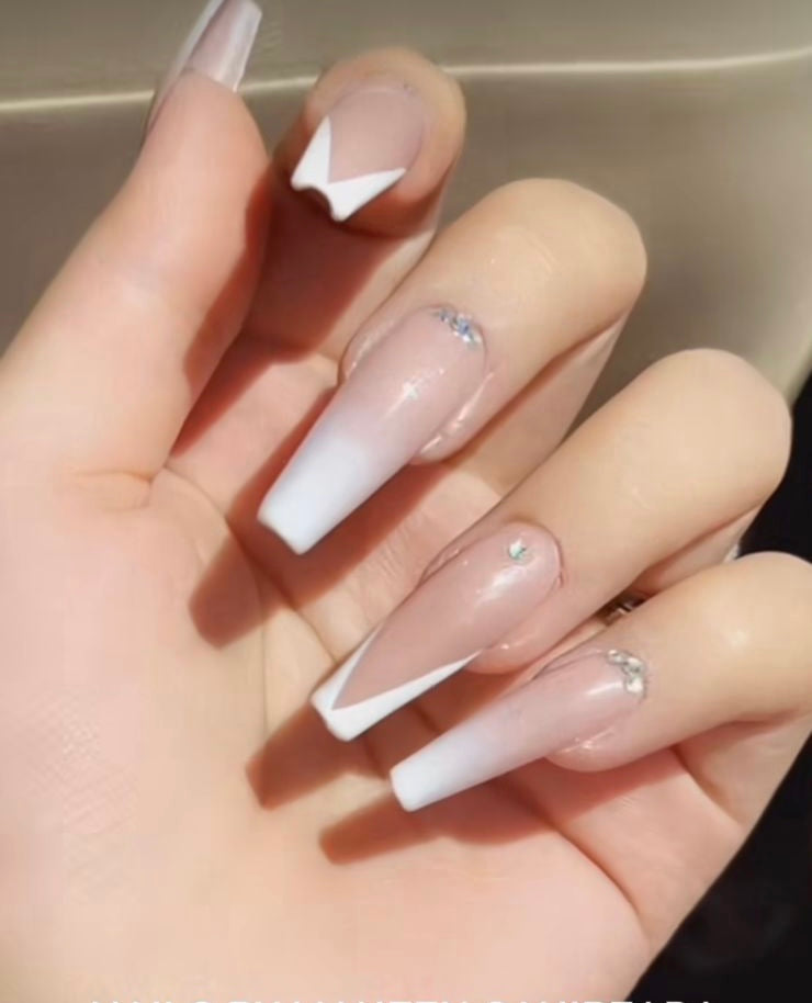 Ombre Nails with Crystals