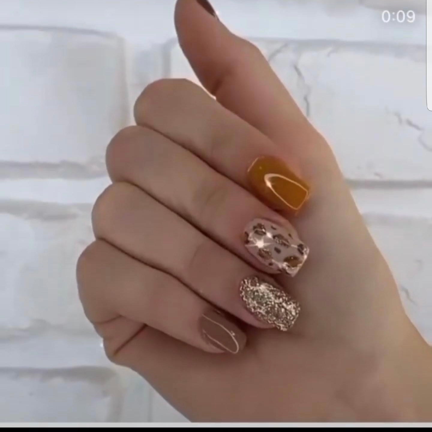 Fall Cheetah Nails